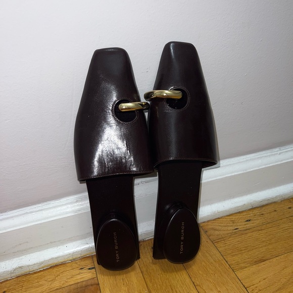 Tory Burch Pierced Mule in Plum - Picture 2 of 8